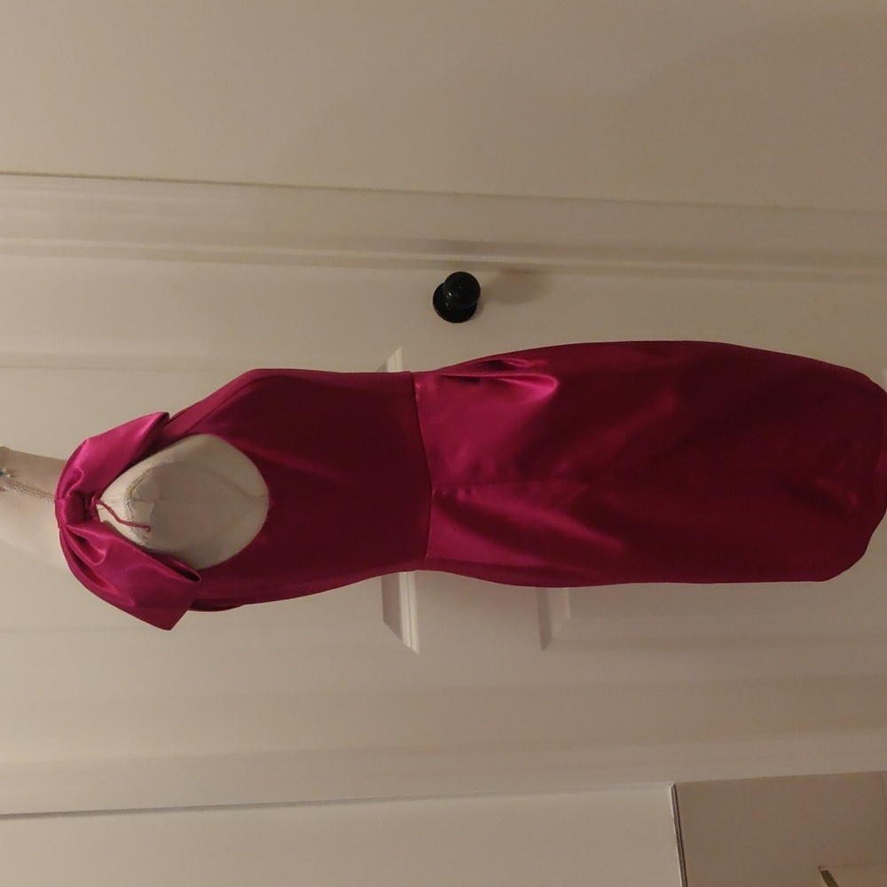 New!Aidan by Aidan MattoxSatin Bow One-Shoulder Mini Dress Sz 8 - Picture 8 of 16